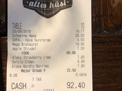 账单-Husi Bierhaus