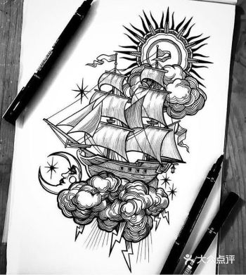 帆船行驶在海洋上的庞然大物，它代表着冒险与刺激