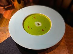 西葫芦瓜汤配扇贝刺身及黑鱼子酱-AZUL by FUEL蓝色·法式酒馆(琶醍店)