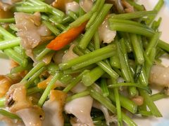 茼蒿炒螺片-鑫真味私房菜馆