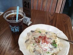 牛肝菌白汁玉子意面-CowCow其其·牛杂咖啡公司(六运店)
