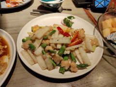 芦笋酿虾滑炒淮山-上屿水产(鼓浪屿一店)