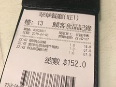 账单-翠华餐厅(旺角文华商场店)