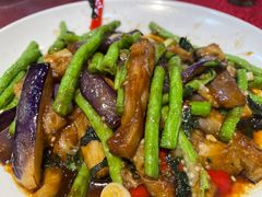 茄子紫苏炒豆角-横岗朋仔餐厅