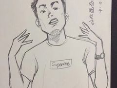 给客人画的卡通画-獨門烤肉(开发区店)