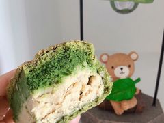 抹茶绿豆奶酥面包-谷艺烘焙
