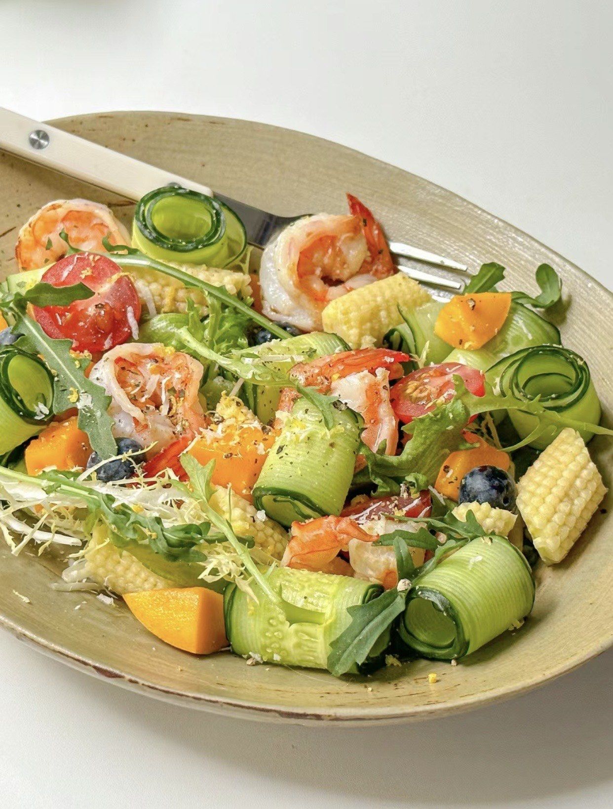 🌈减脂期🍃黄瓜🥒虾仁🍤蔬果轻食沙拉🥗