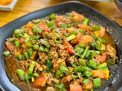 青椒番茄炒渣渣肉-猫爷的腔调·黔小馆(交大医学住宅区店)