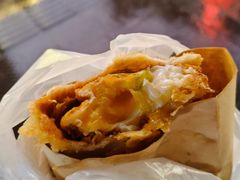 -小红车炸蛋葱油饼