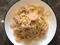 我做的辣虾意面-悦享绿山墙西餐厅