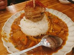 南洋鸡肉汉堡咖喱饭-桃太郎创作料理(大坪店)