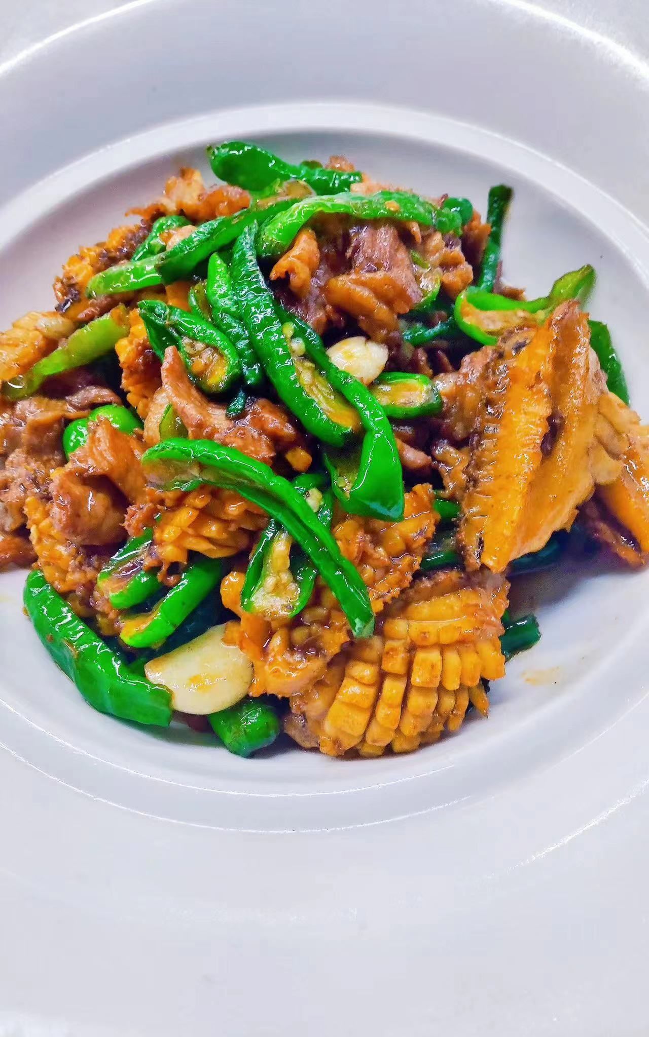 院里寻菜青椒炒鲍鱼,味道好极了!