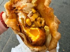 -小红车炸蛋葱油饼