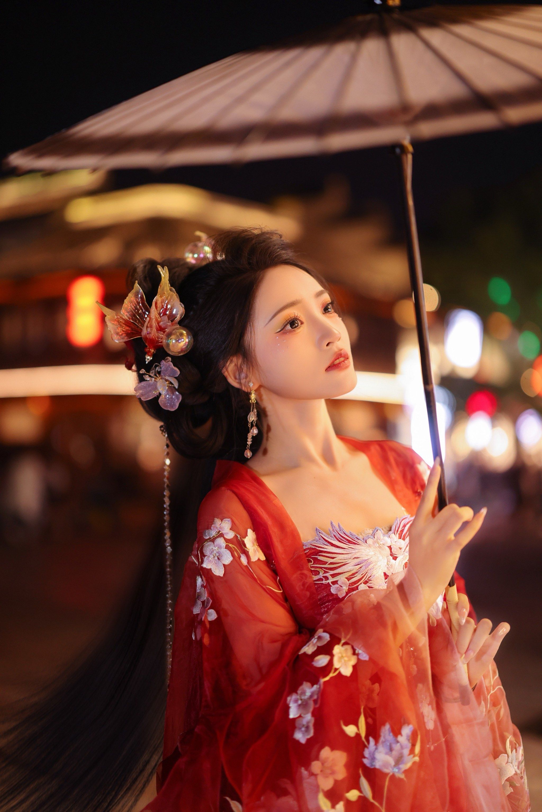 新款|红色华丽古风 惊艳回眸 夜景绝美