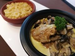 奶油蘑菇鸡配意面-卡本妮法餐厅·北京和平宾馆