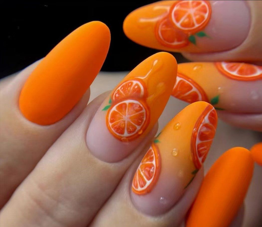 橙色系美甲 #橘子美甲 「猫爪日式美甲美睫」