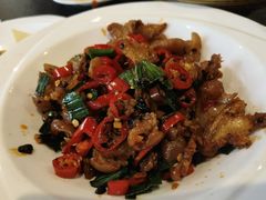 老干妈炒猪脚皮-湘肠香火锅店(团结湖店)