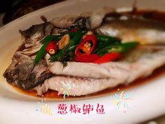 葱椒鲈鱼-绿茶餐厅(西单老佛爷店)