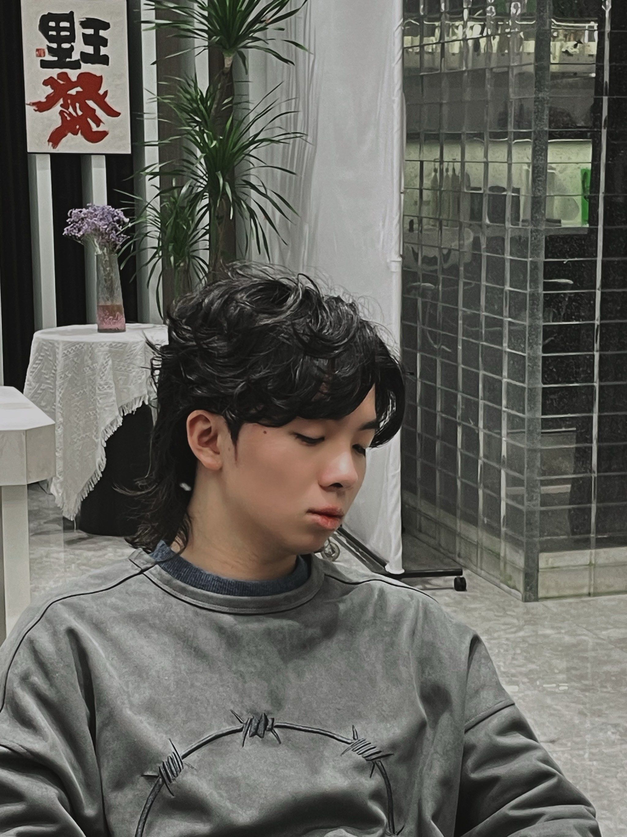 日系微卷 日系碎发 日系短发 男生卷发