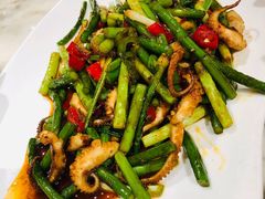 蒜苗炒八爪鱼-二十八里太湖船菜(吉祥路店)