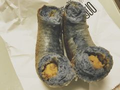 星空蝶豆花烤地瓜贝果面包-啊噗吐呦现场烘焙(麦凯乐店)