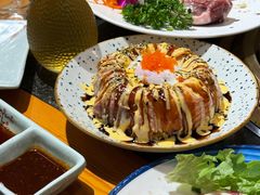 三文鱼流心熔岩饭-梦山水日本烧肉(五四广场店)