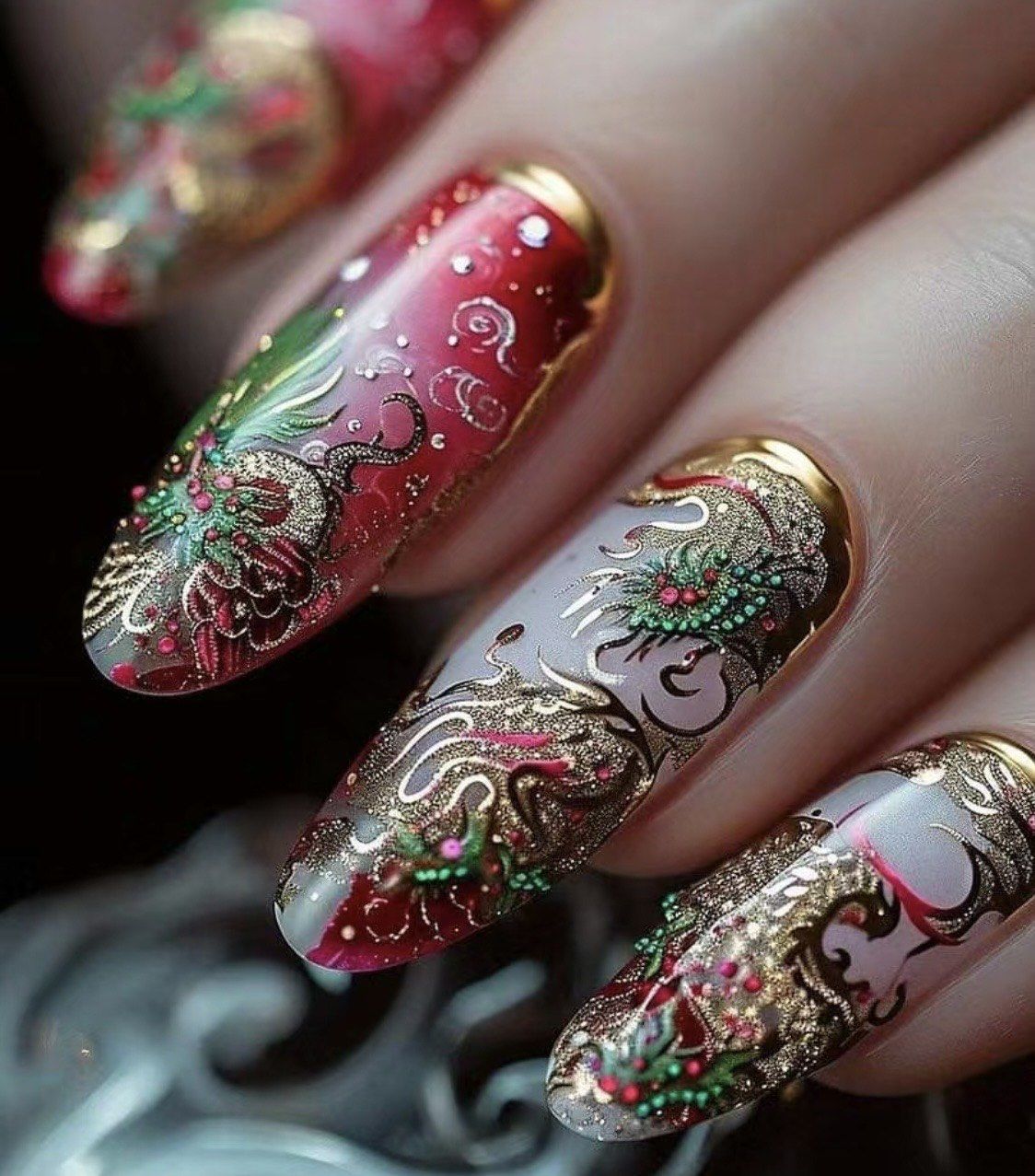 古风美甲实在太美了