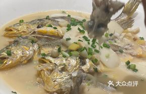 Sauce-Braised Yellow Croaker with Rice Cake