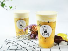 百香果冰沙奶盖-白日梦奶茶