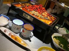 自助取餐区-探鱼·鲜青椒爽麻烤鱼(广州花都来又来店)