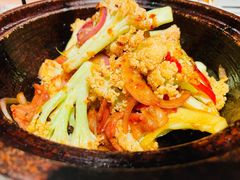 石锅培根花菜-莫干山郡安里度假酒店-桃尖中餐厅