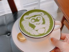 京都宇治抹茶拿铁-中国油画院咖啡馆