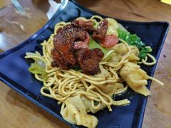 叉烧干捞扁实面-明叔捞面