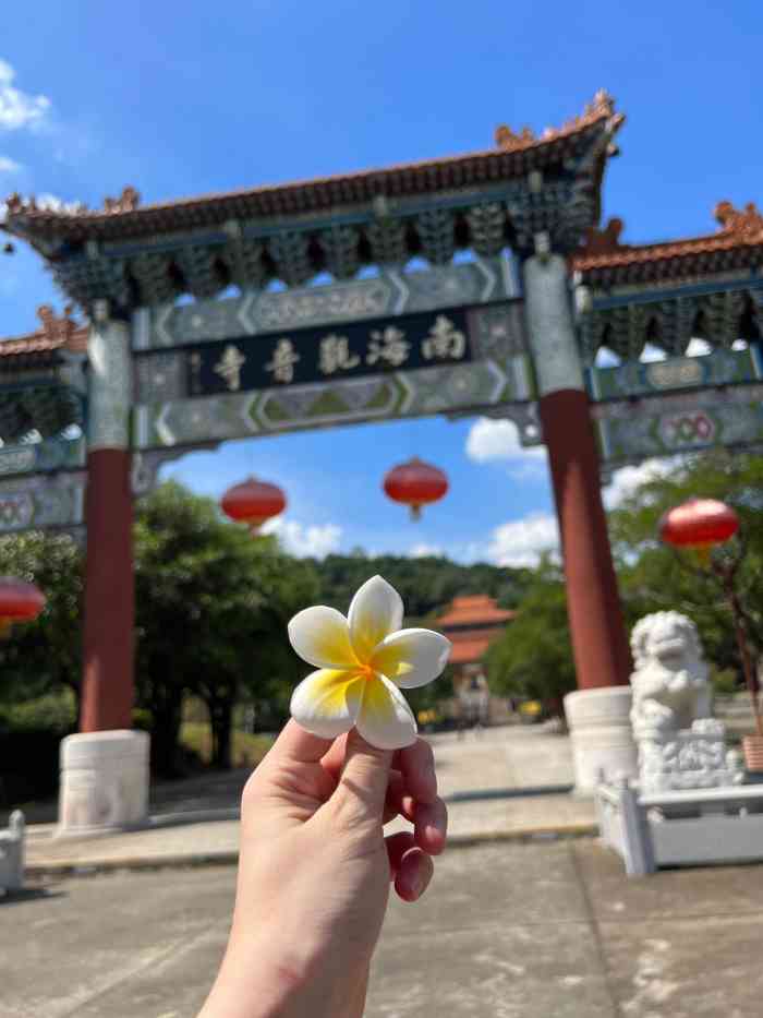 南海观音寺-"南海观音寺位南国桃园里,门口有几个大型的.