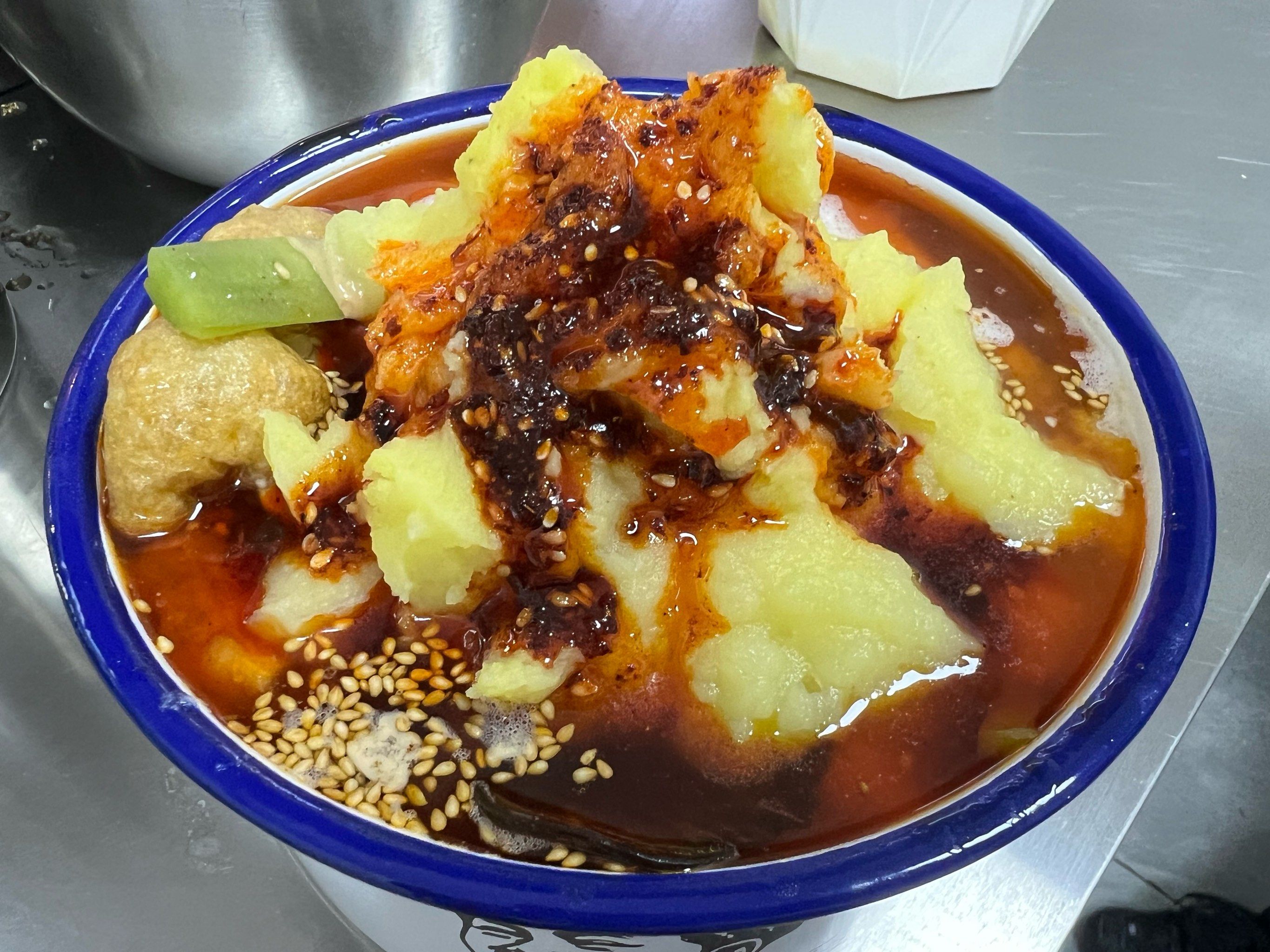 土豆泥配麻辣烫简直了!