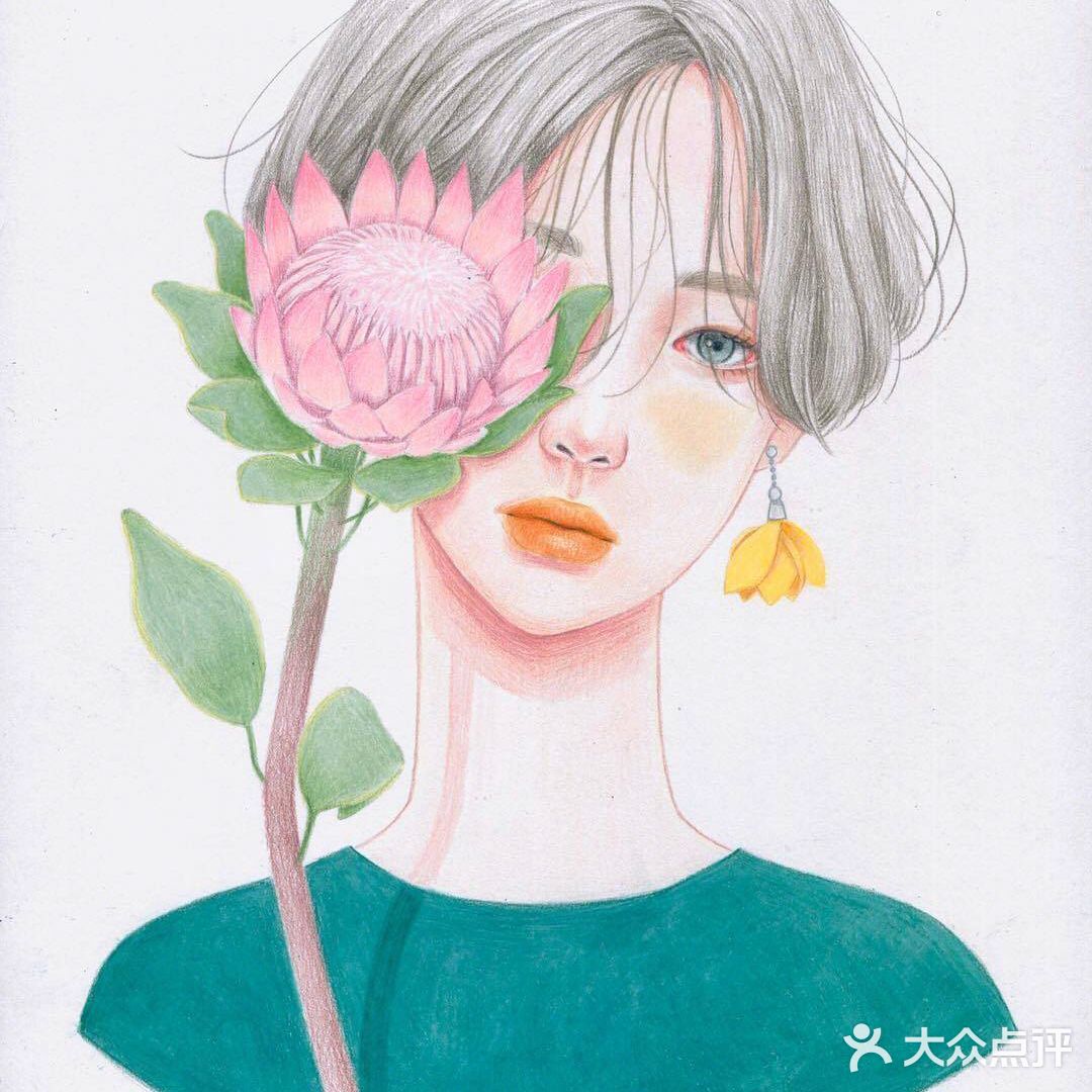 仙气十足的彩铅手绘女孩👧