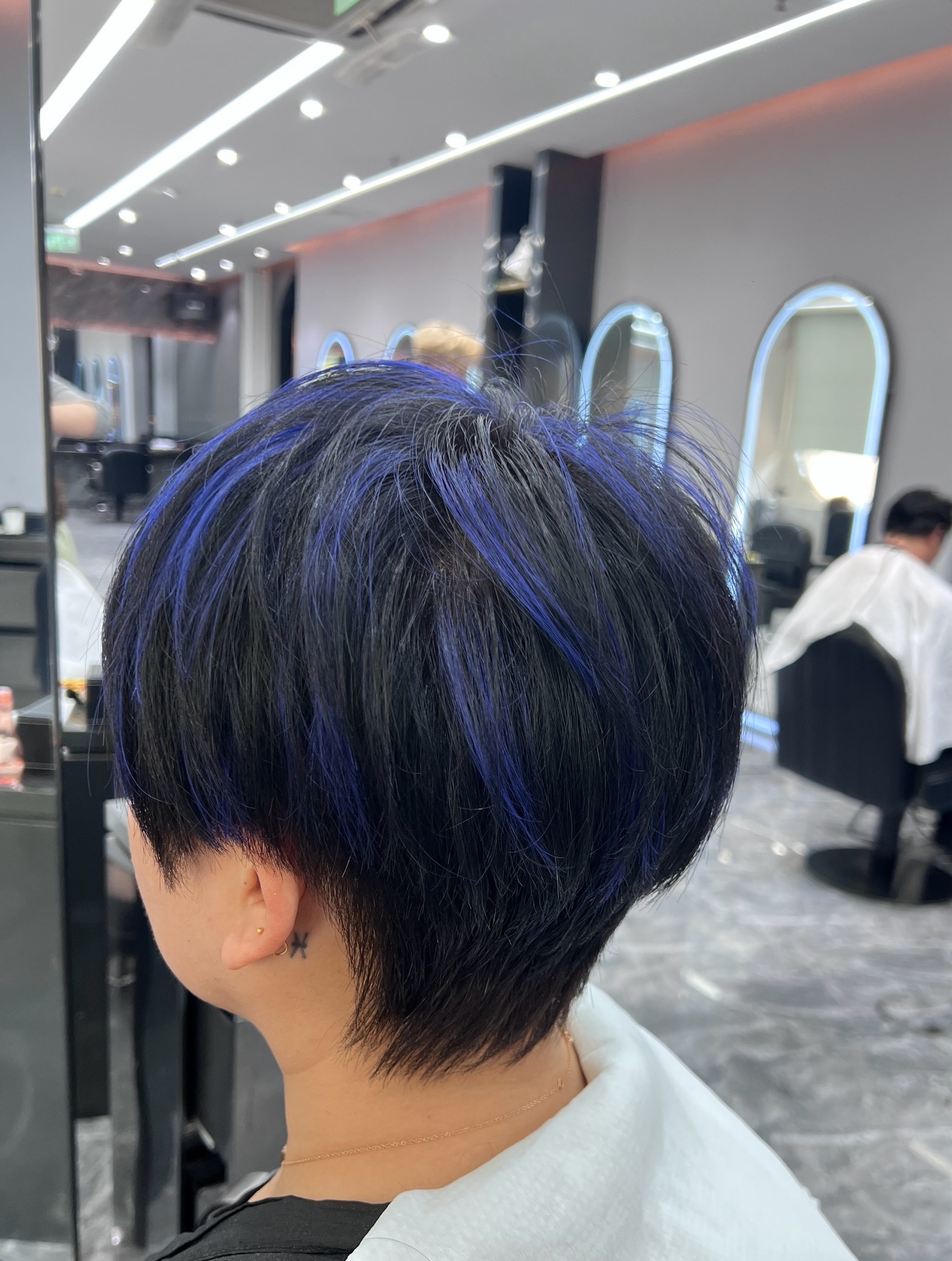 🔥短发潮流蓝色挑染,显白发色!