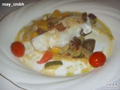 清蒸银鳕鱼配橄榄油炒普罗旺斯蔬菜-北京建国饭店杰斯汀法餐厅