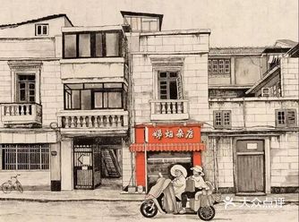 这位小姐姐用黑色线条勾勒出上海街头的五彩斑斓