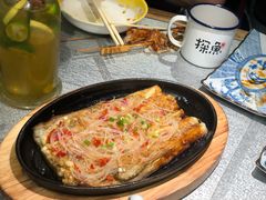 铁板粉丝茄子-探鱼·鲜青椒爽麻烤鱼(北京路天河城店)