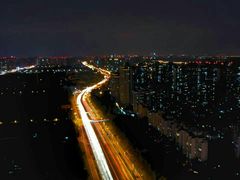 窗外驿都大道夜景-锦悦轩空中观景餐厅
