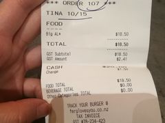 账单-Fergburger(皇后镇店)