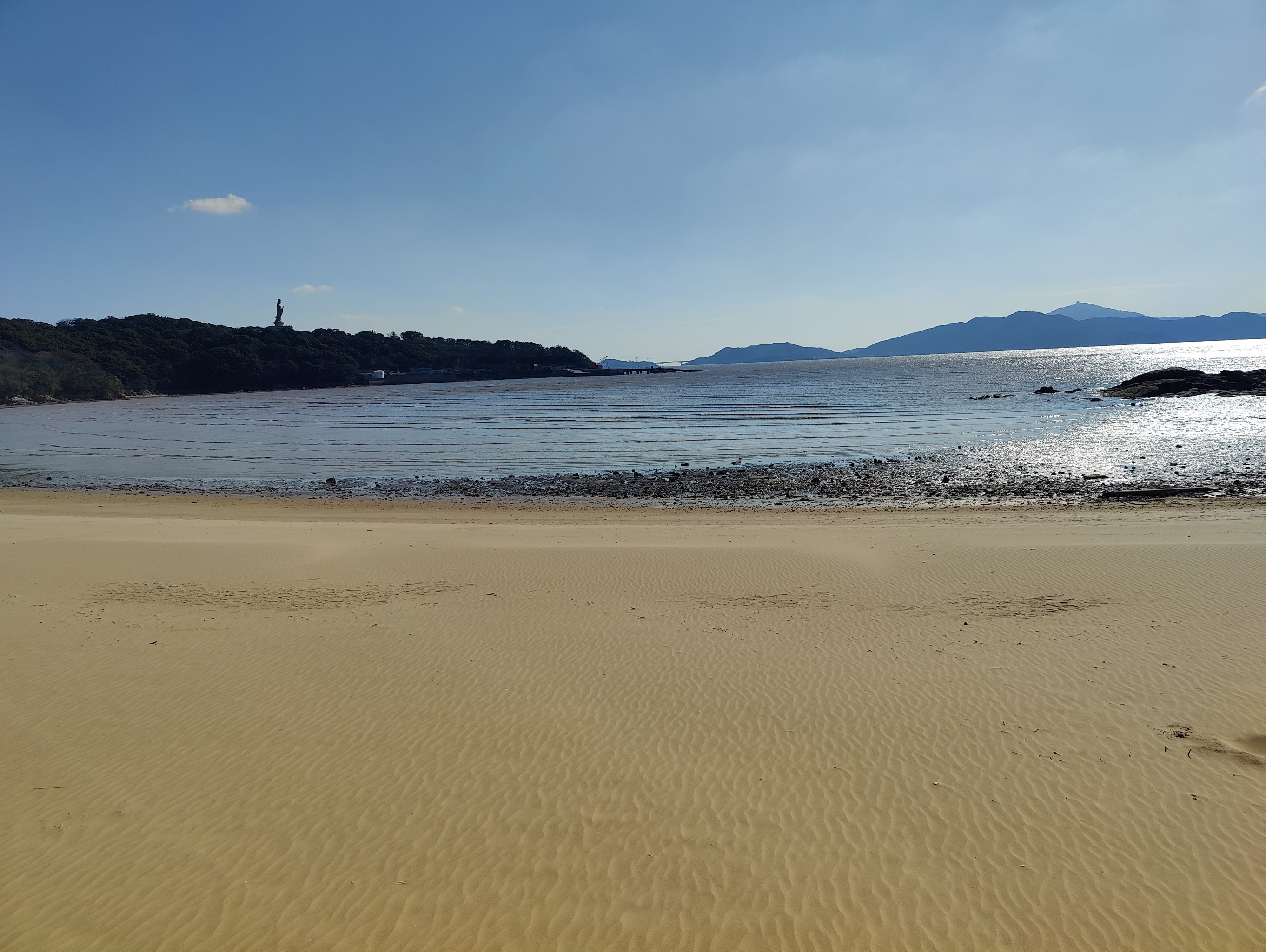 普陀山金沙,离码头最近的一片沙滩