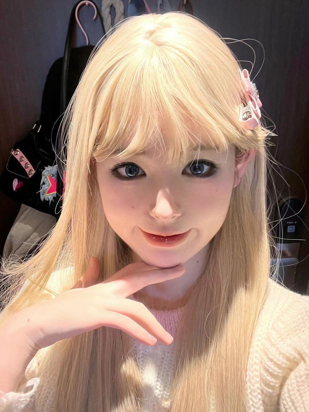 混血感洋娃娃妆 金发女孩 盛世美颜金发美女skye 永不掉色的白金色