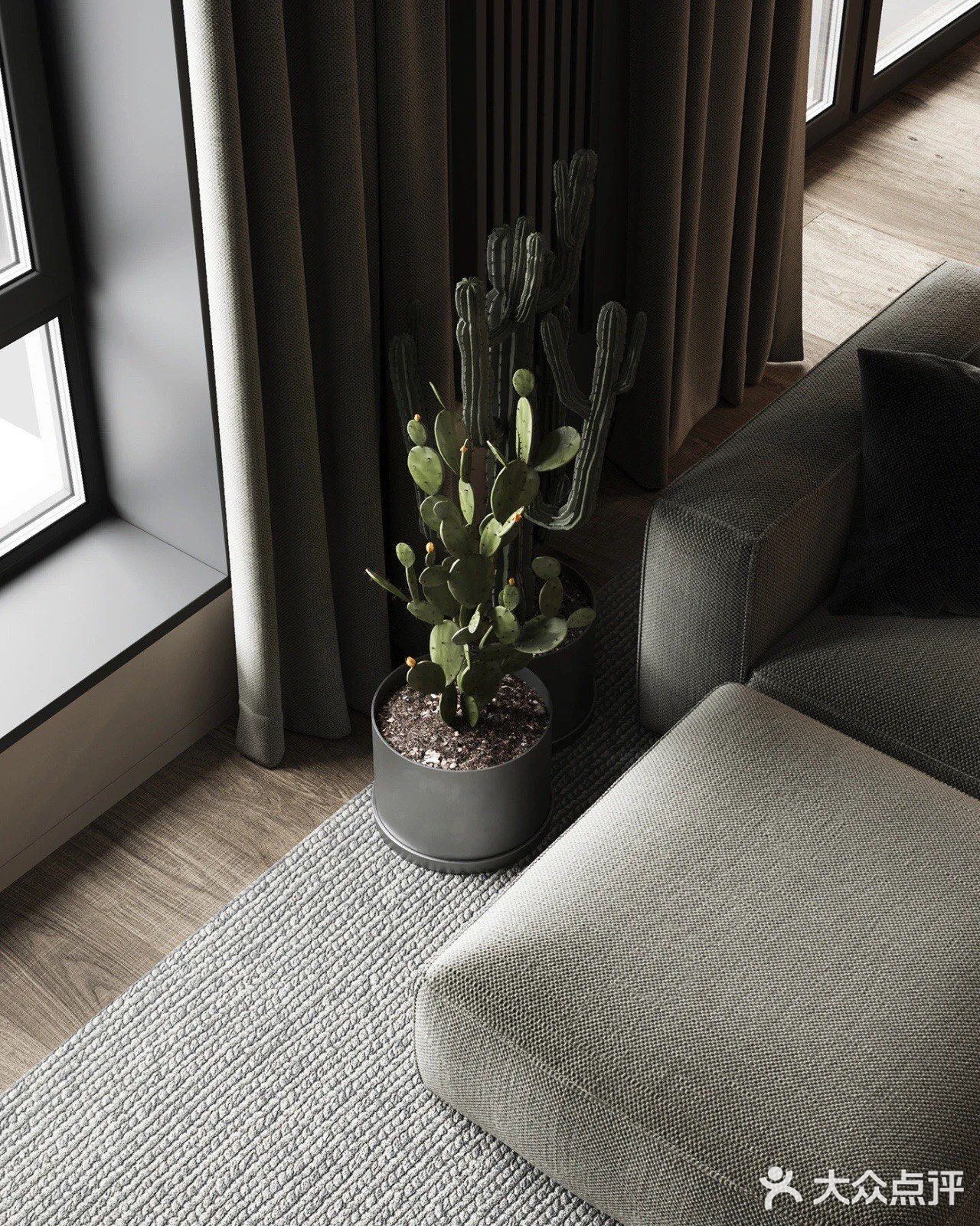 今日分享 原木灰+南瓜橙，74m²演绎大宅格调