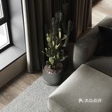 今日分享 原木灰+南瓜橙，74m²演绎大宅格调