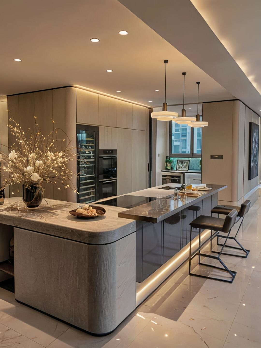 与美感融合的现代厨房空间✨#家装设计#家装#现代轻奢风格#软装设计