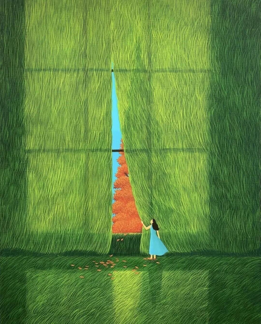 🎨 韩国插画师kim mulgil的绿色艺术