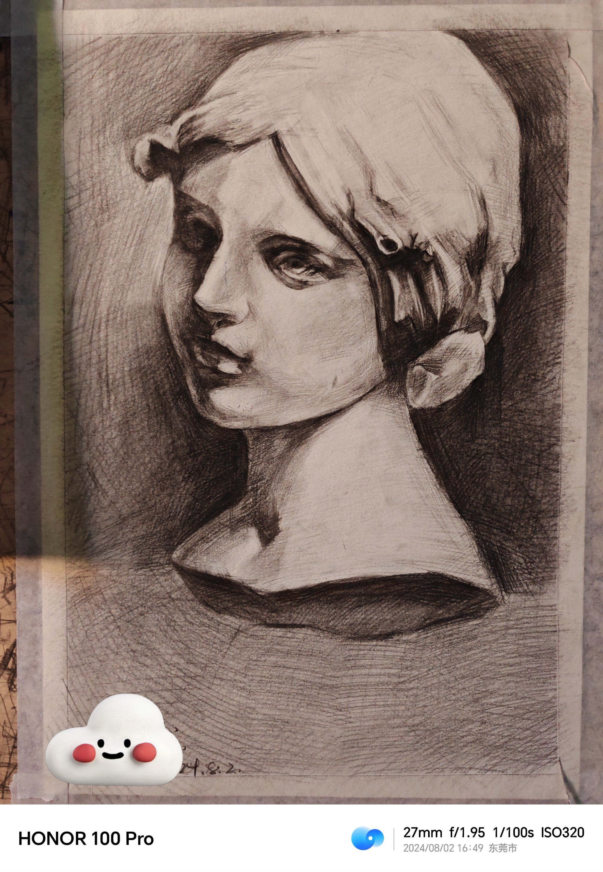 初学 2 个月素描,挑战高难度石膏