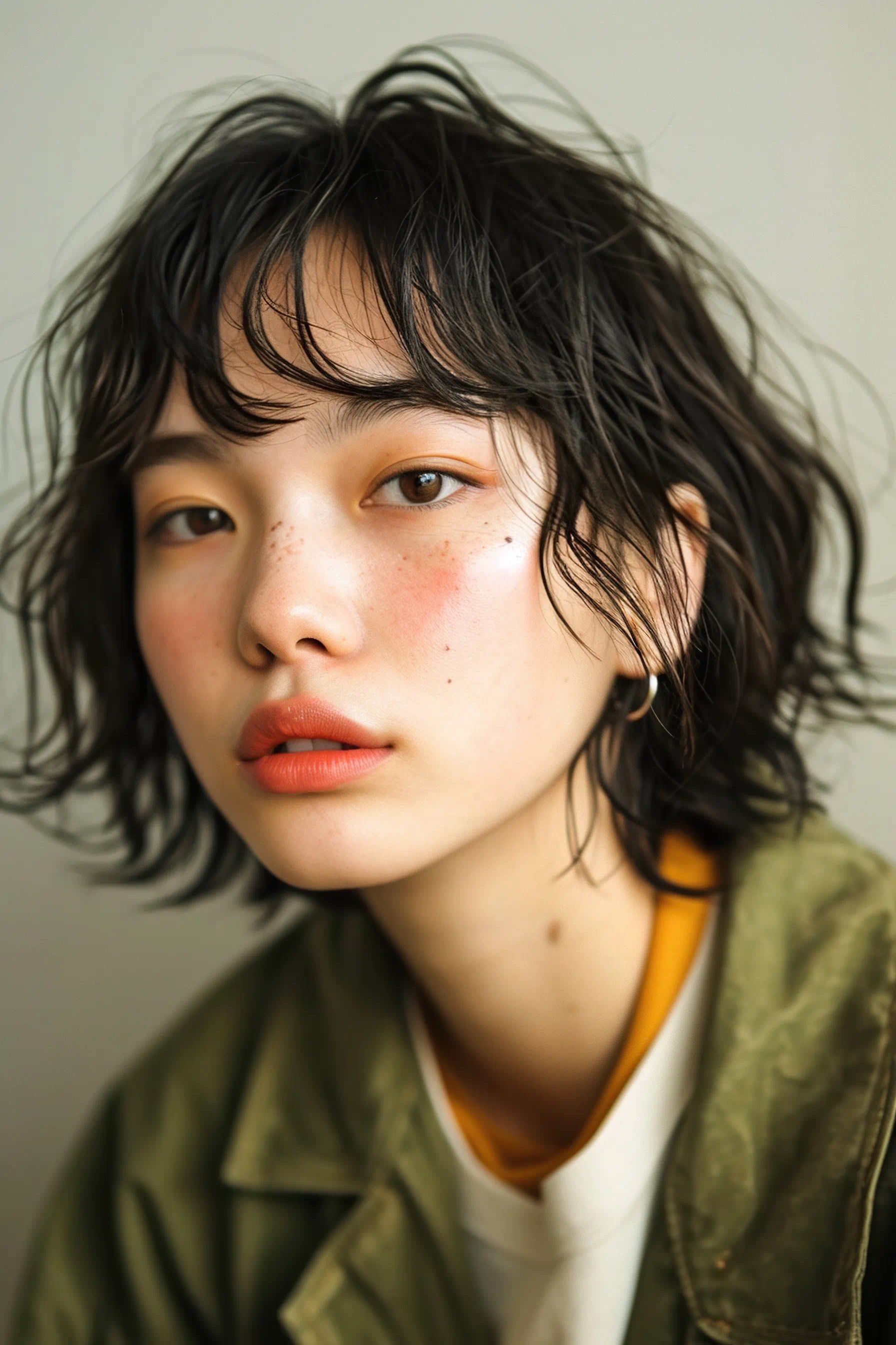 女生日系 凌乱感纹理烫可甜可盐的超短发层次感十足